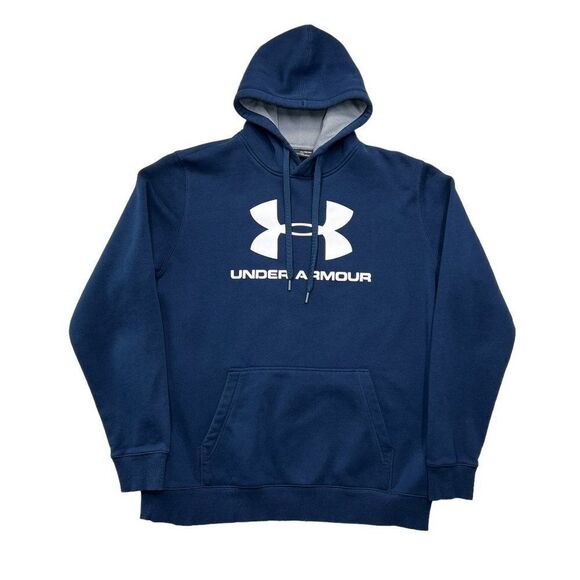 Under Armour Men's Blue Rival Graphic Hoodie - Picture 1 of 9